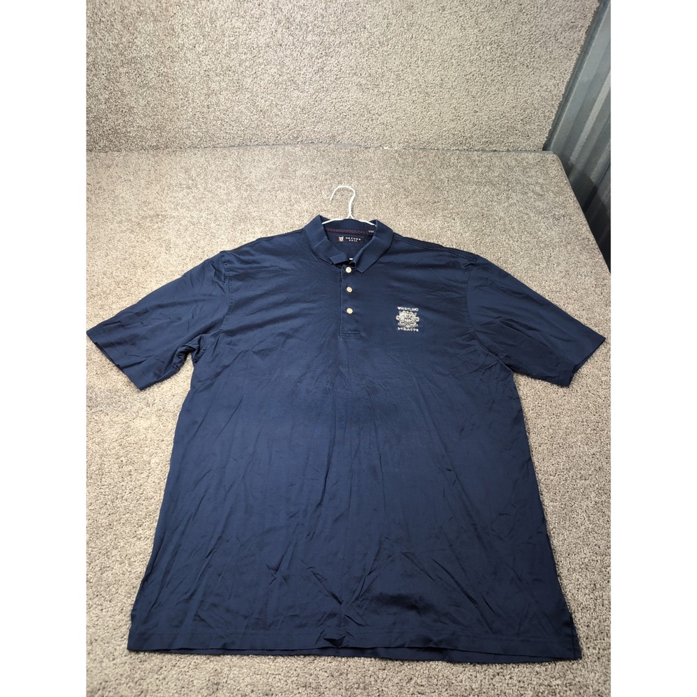 Oxford Golf Whistling Straits Navy‎ Blue Mercerized Cotton Polo Shirt Mens XXL